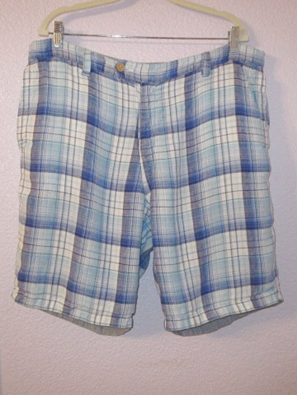 Tommy Bahama Shorts Men's Size 36 Linen Plaid De Leon Reversible 2 for 1 Beachy